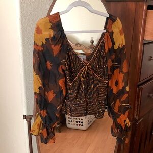 Anthropologie Conditions Apply Floral Blouse